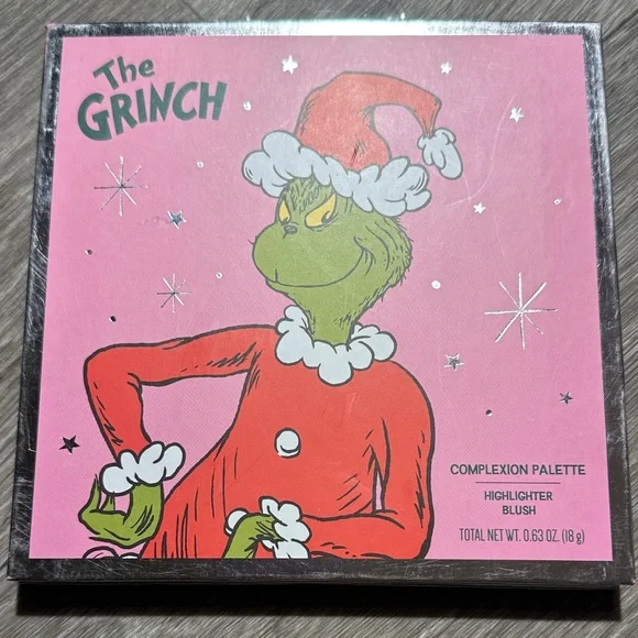 The Grinch 5 item Eyeshadow Palette Blush Highlighter Lip Oils Set Brush Set - Picture 8 of 14